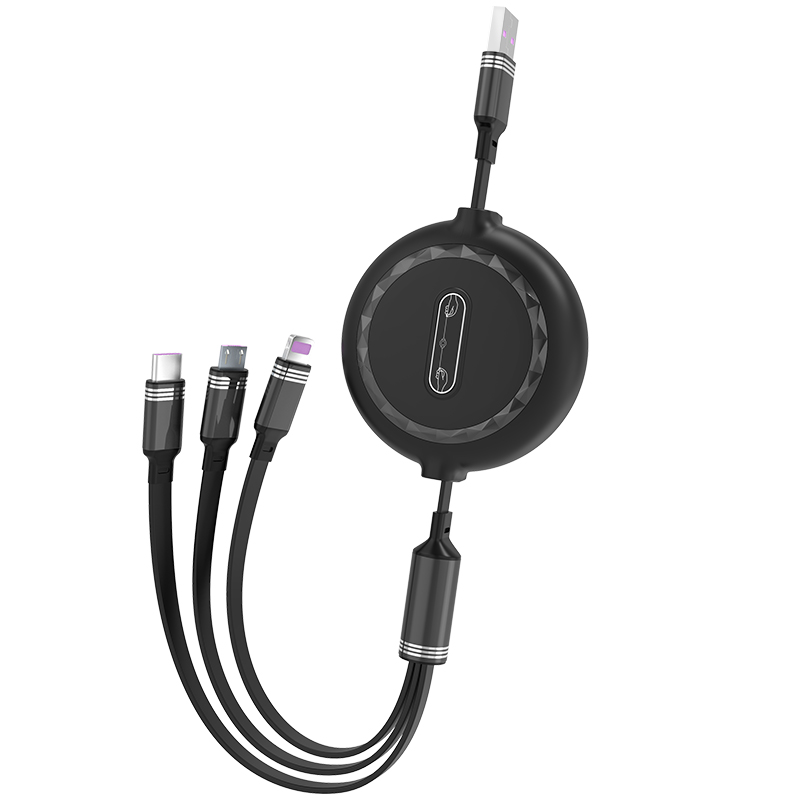 Retractable 3 In 1 Data Cable