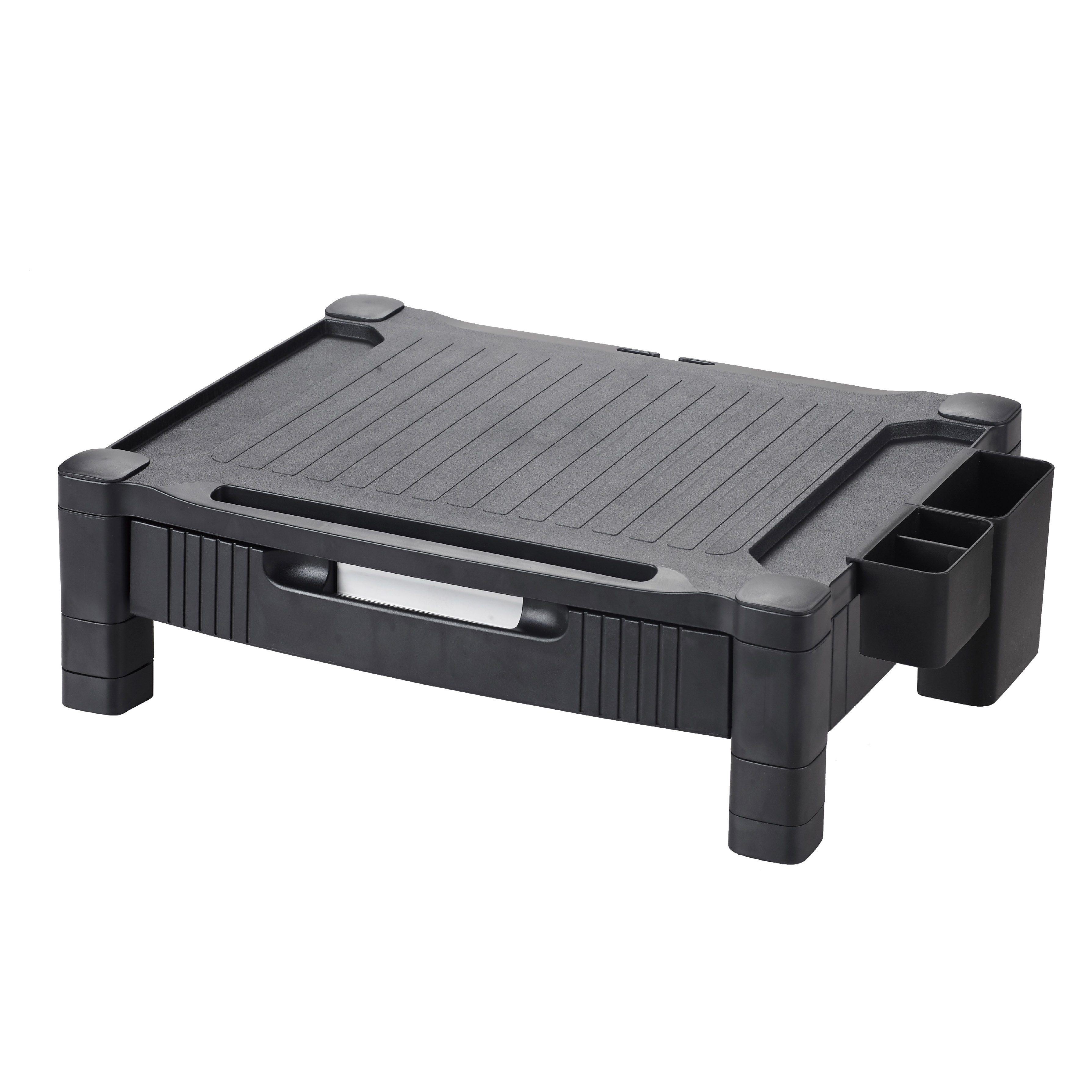 Height Adjustable Monitor Stand with Drawer&Slots