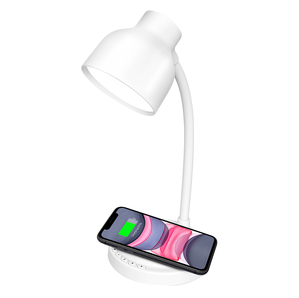 Wireless Charger Lamp with Bluetooth Speaker