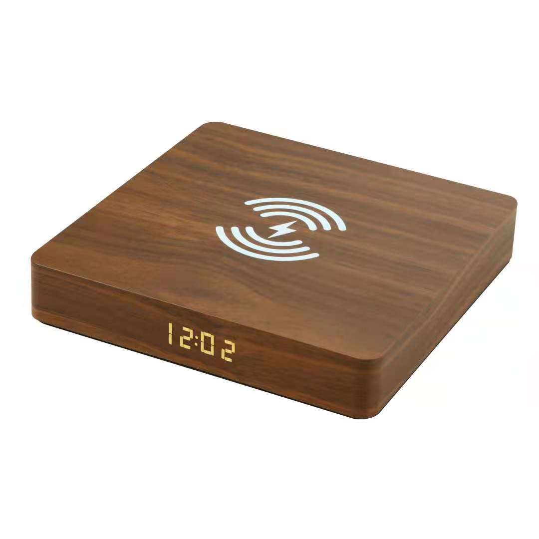 Wood Wireless Charger Clock