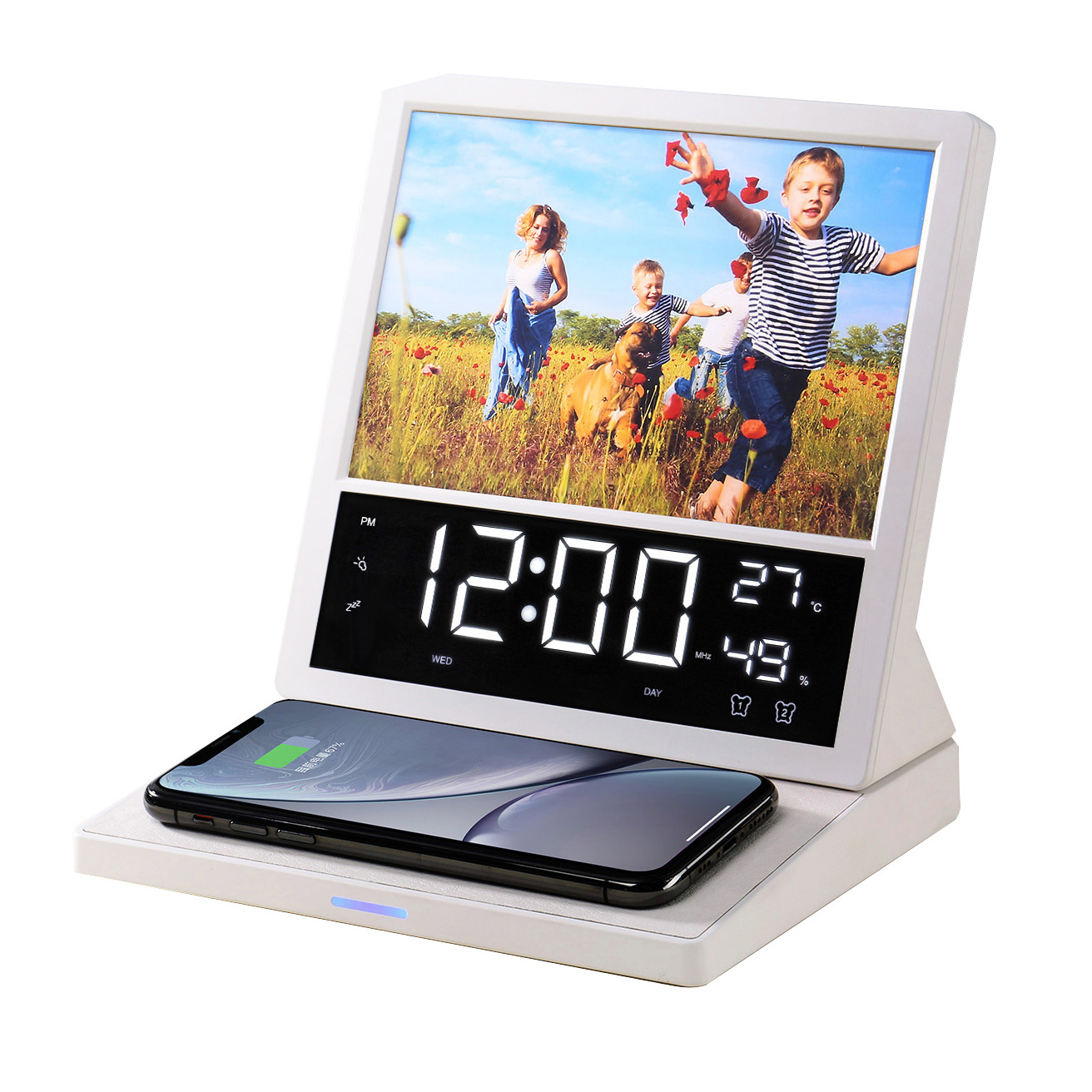 Photo Frame Alarm Clock Wireless Charger