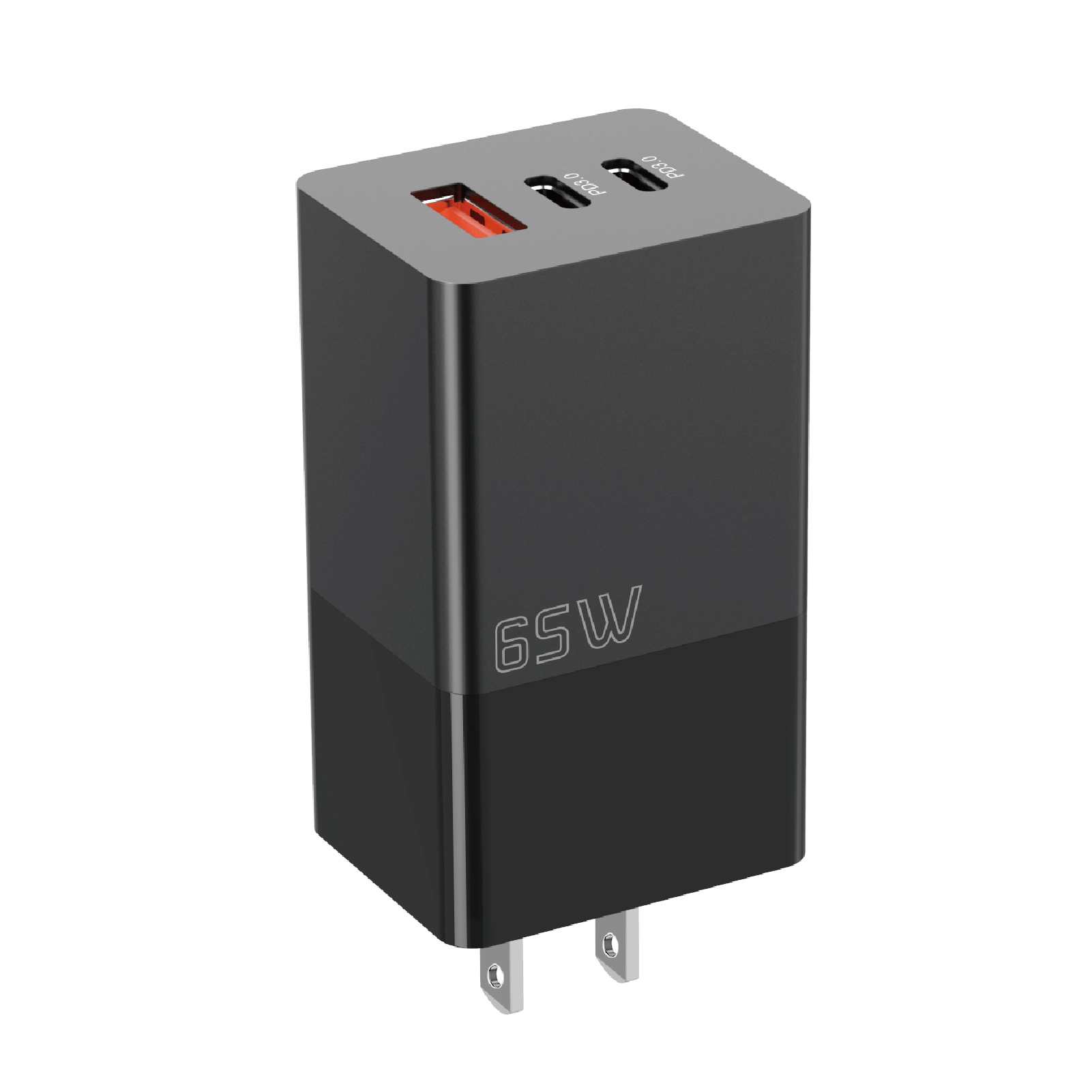 65W 2C+A GaN PD Wall Charger 