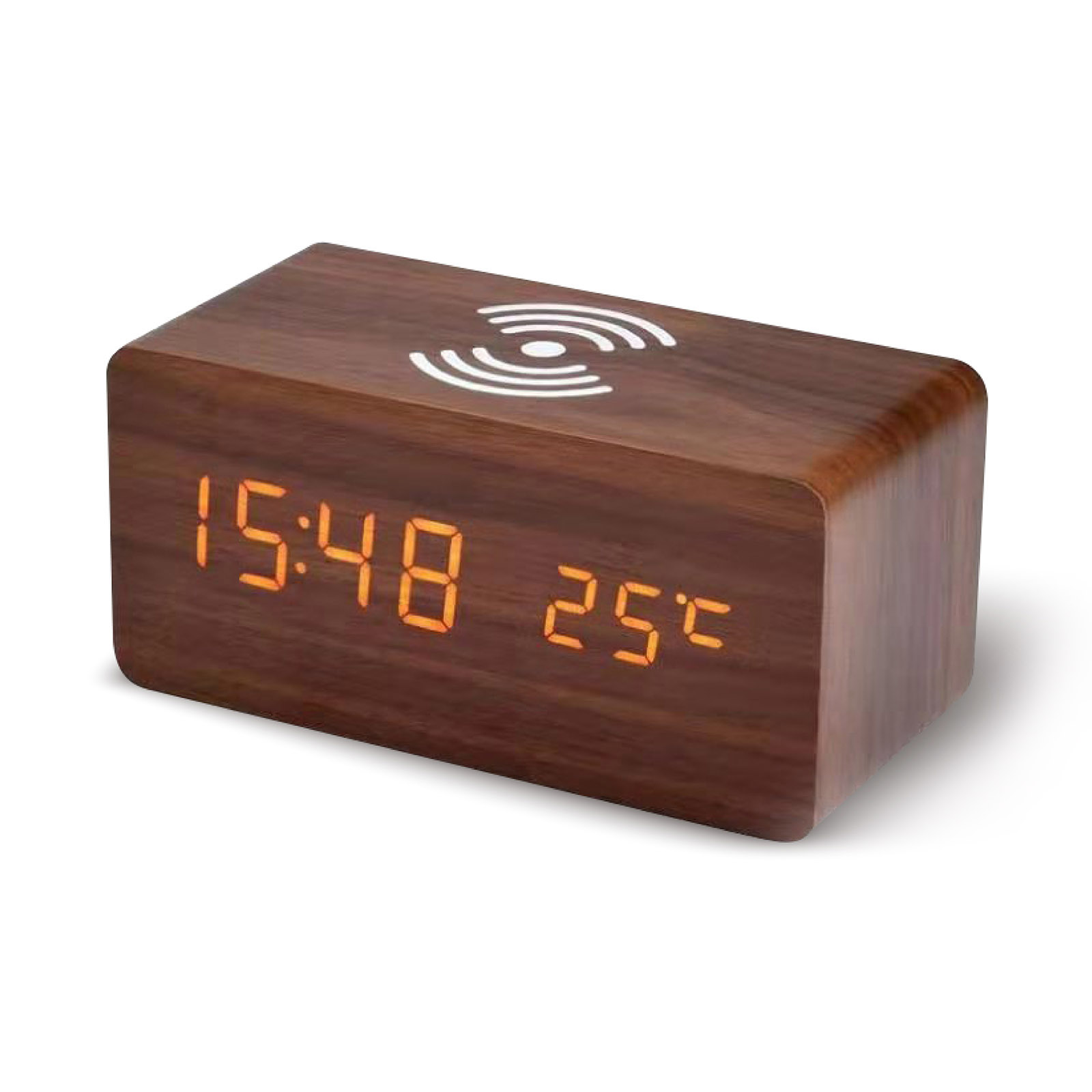 Wood Wireless Charger Clock