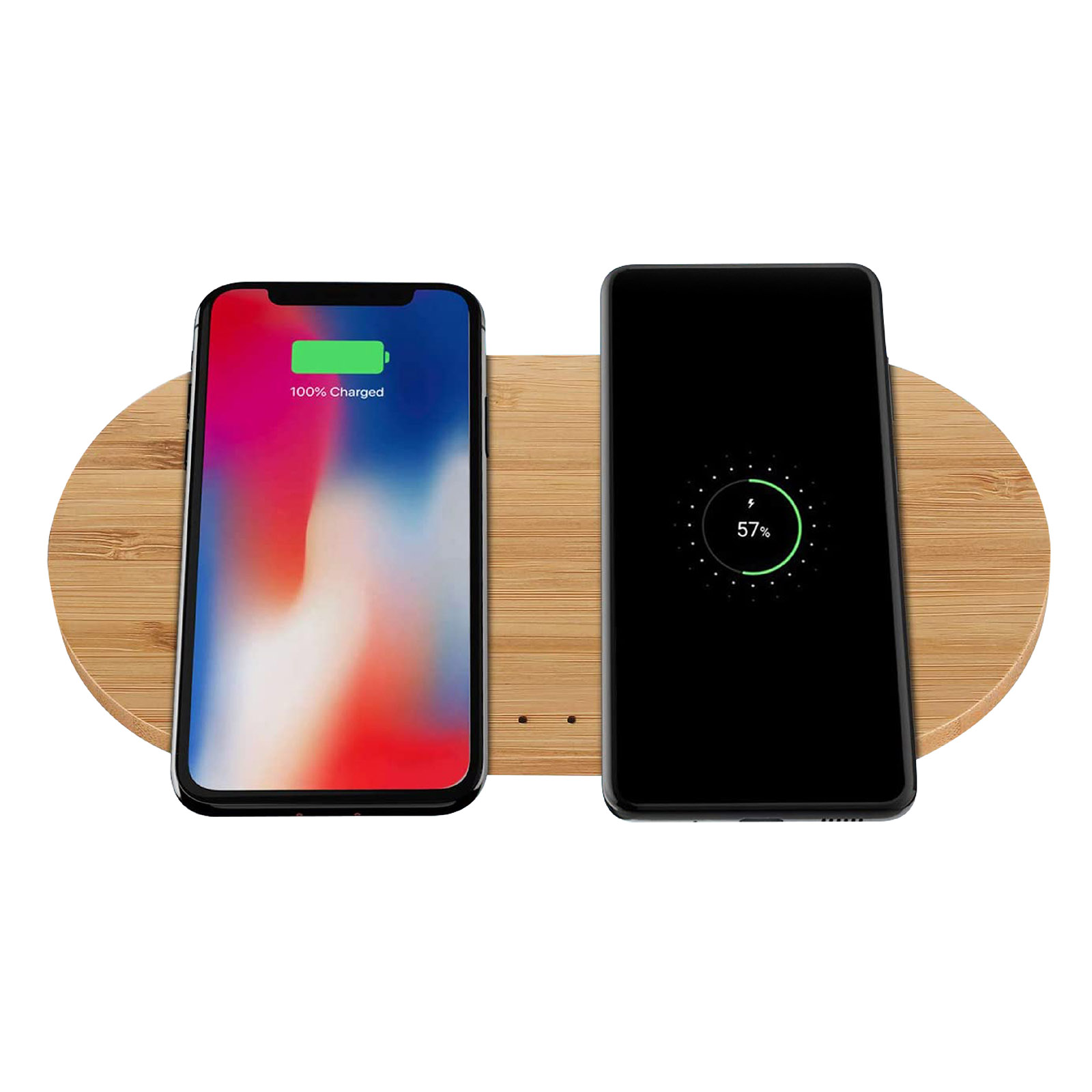 Bamboo Double Wireless Charger Pad