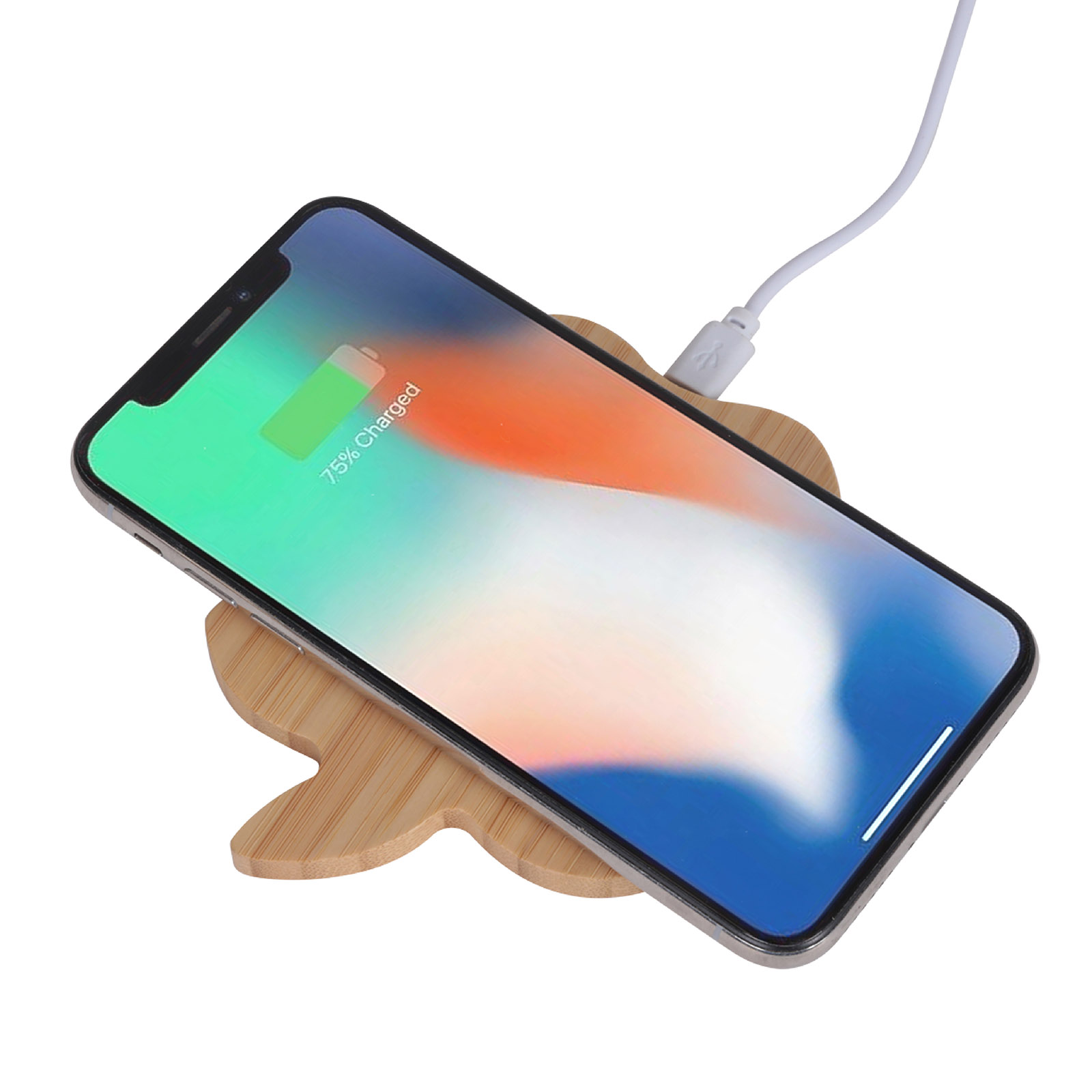 Apple Shaped Bamboo Wireless Charger Pad