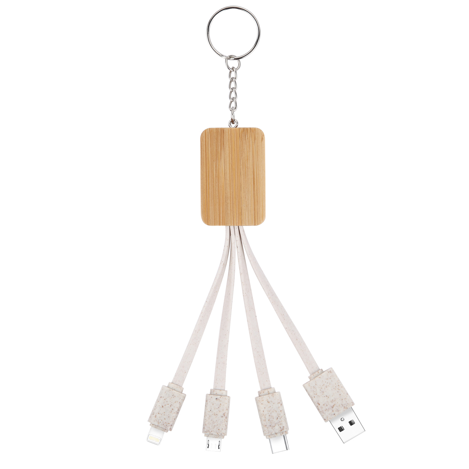 Bamboo Key Chain 3 In 1 Data Line