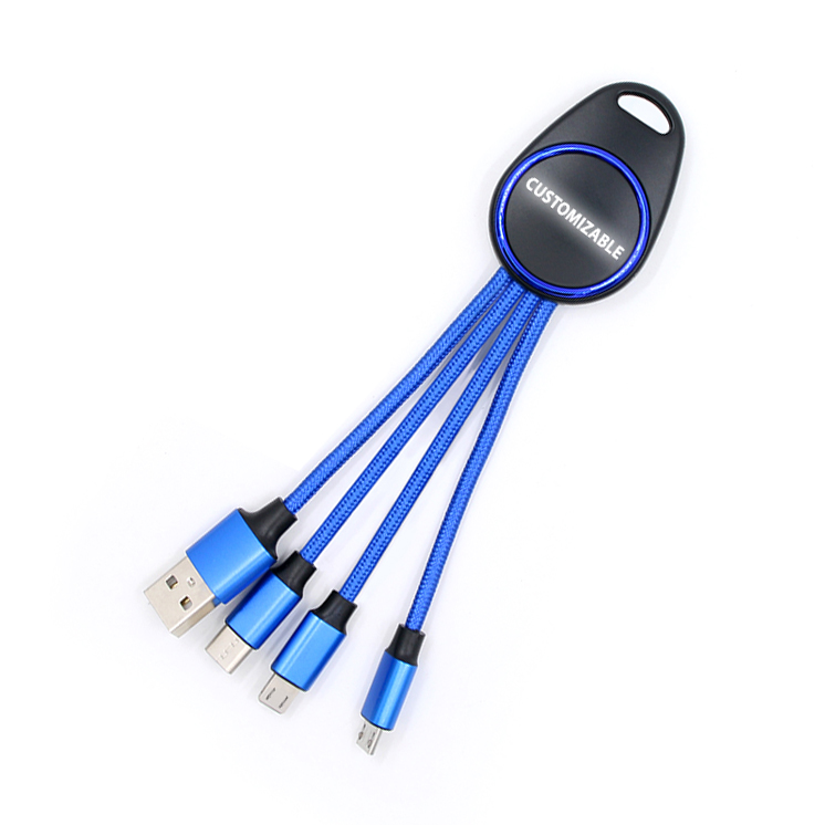 Key Chain 3 In 1 Data Cable