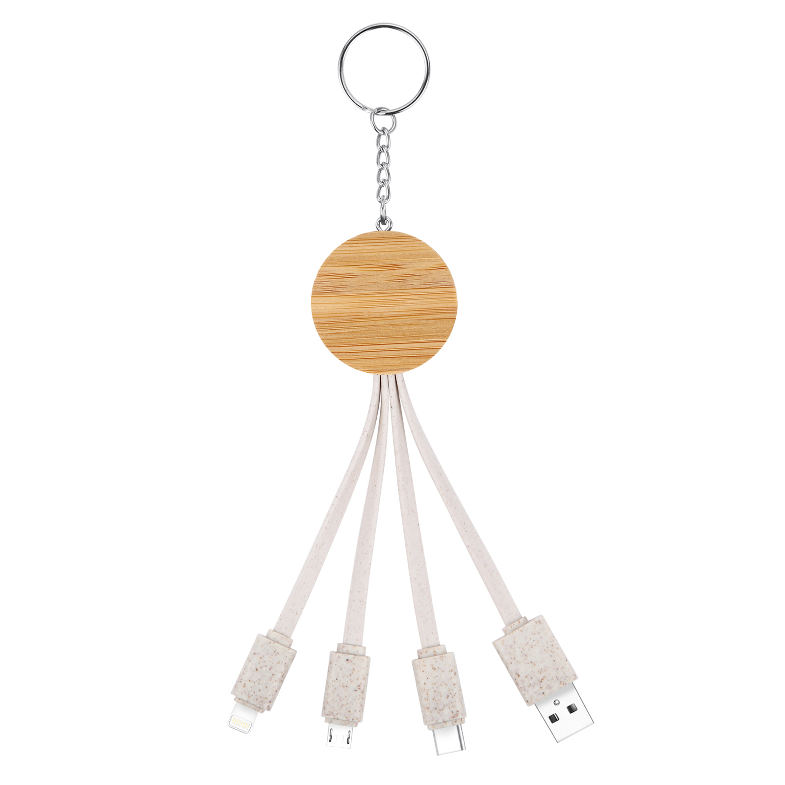 Bamboo Key Chain 3 In 1 Data Line