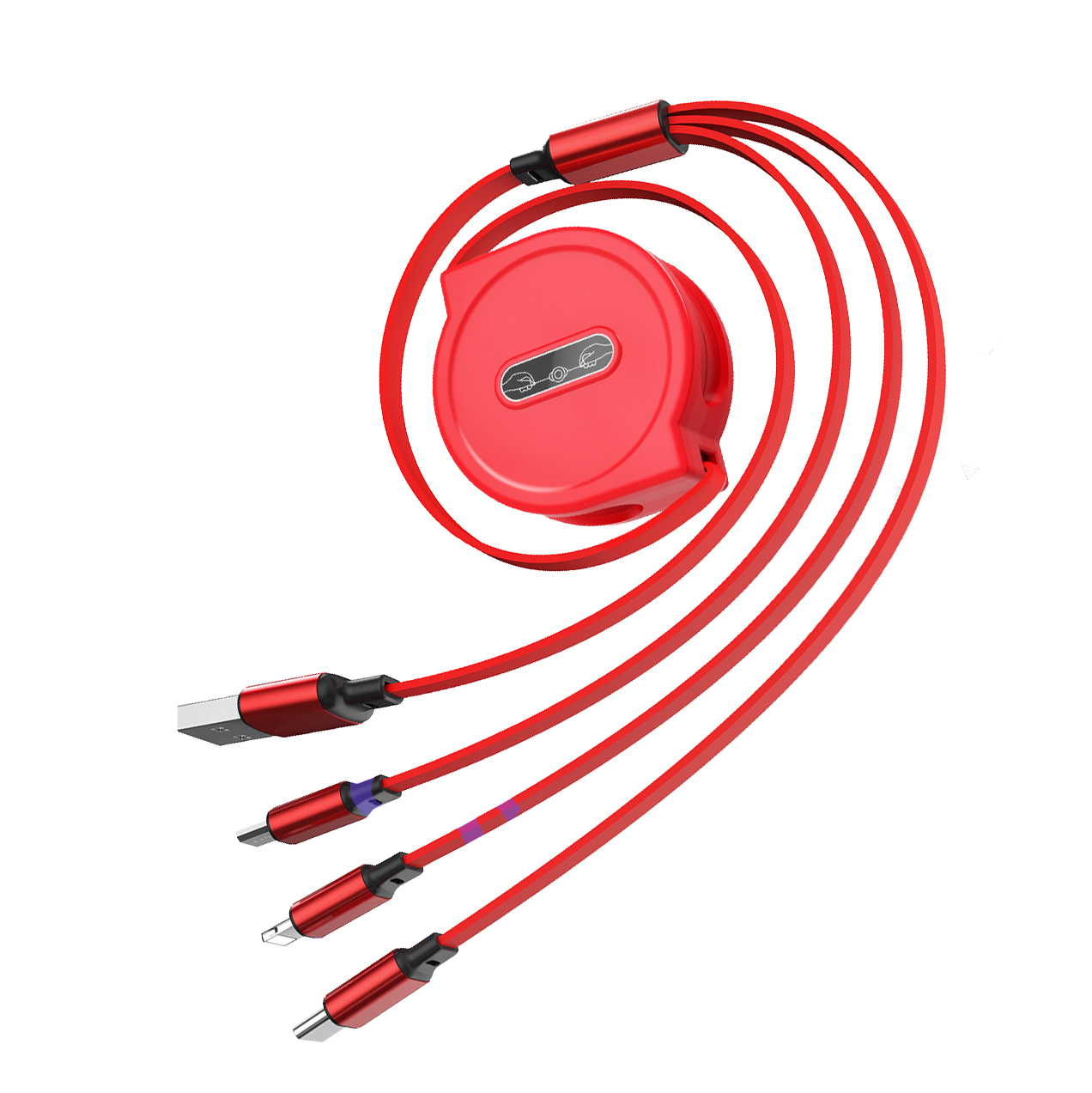 Retractable 3 In 1 Data Cable