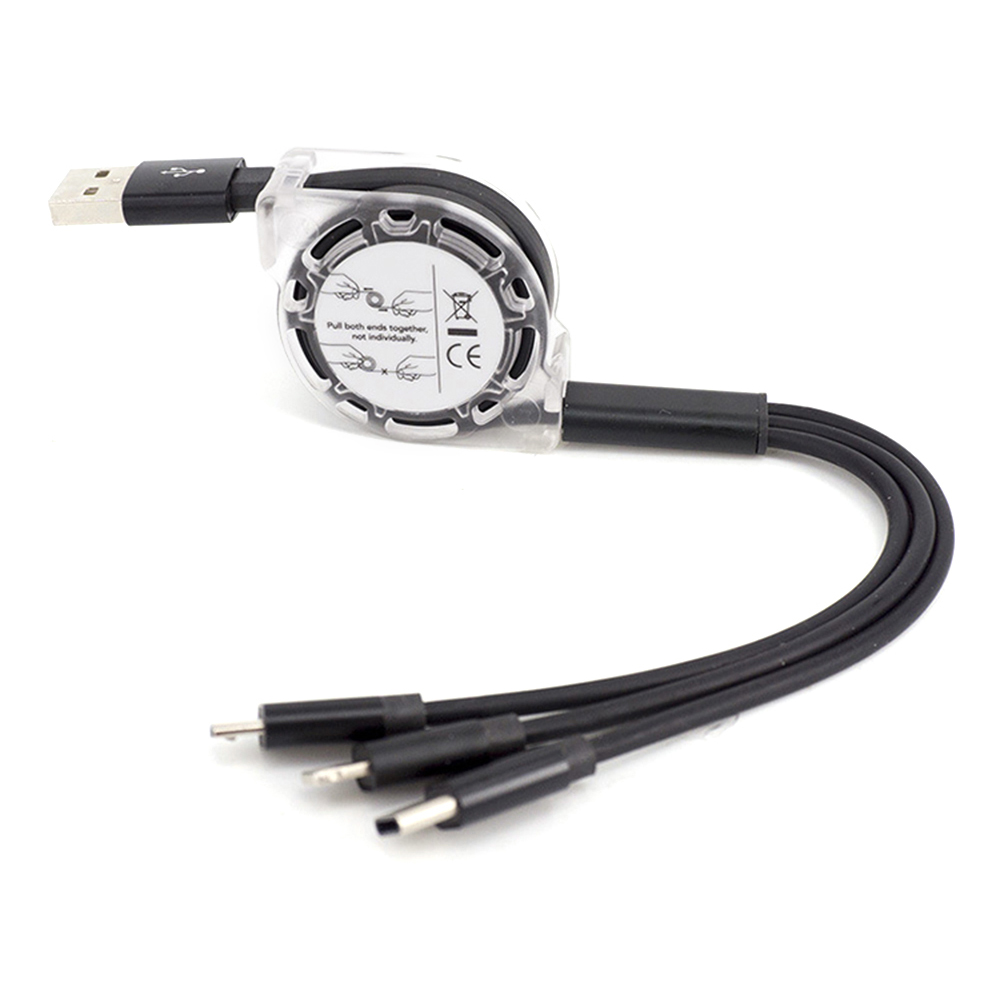 Retractable 3 In 1 Data Cable