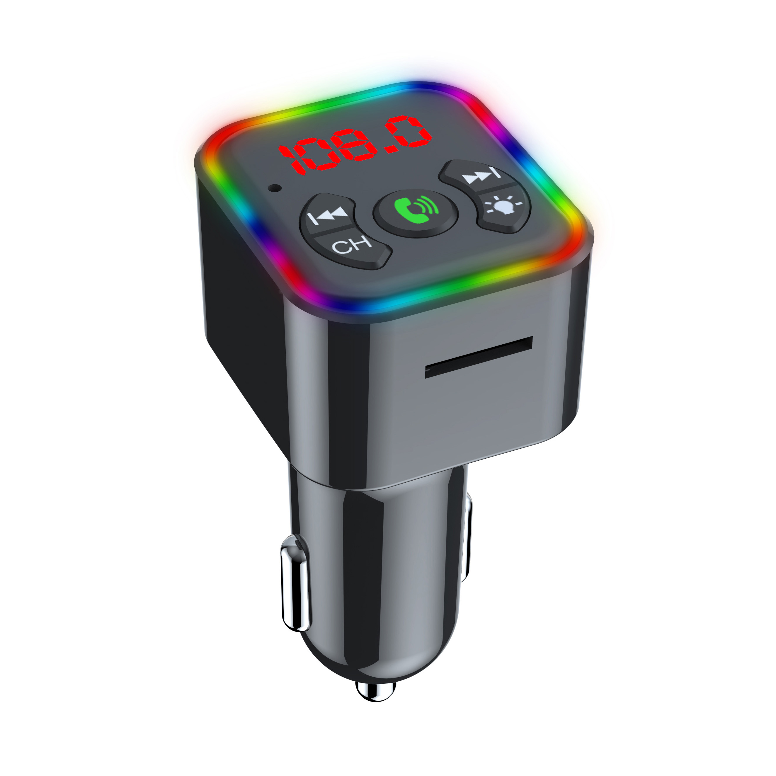 Car Bluetooth Mp3 Transmitter with Colorful Light