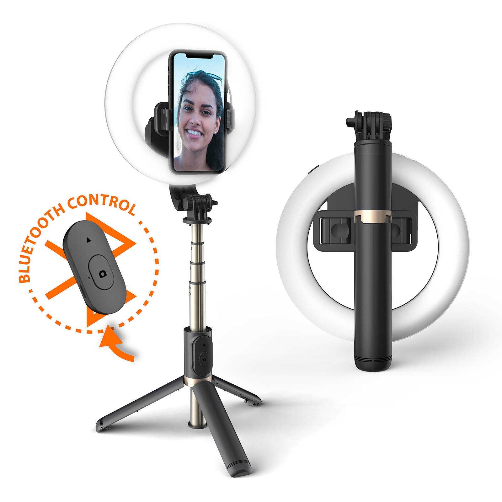 Dual Fill Light Tripod Selfie Stick