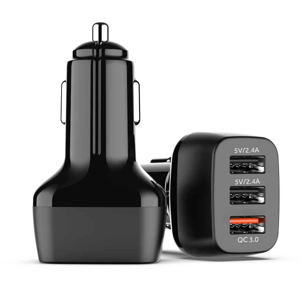 42W QC3.0+Smart IC 3USB Car Charger