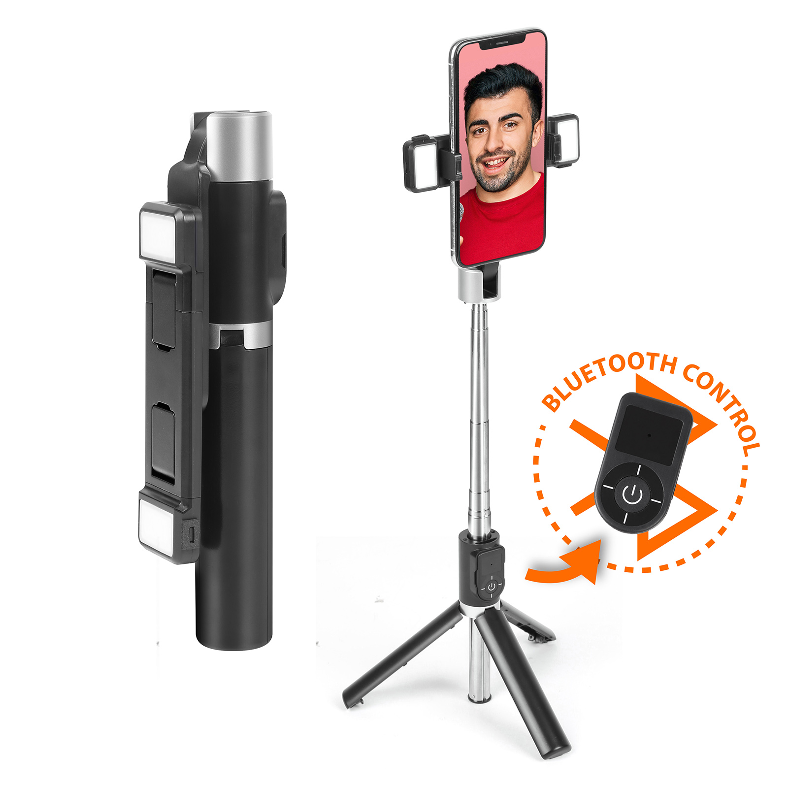 Dual Fill Light Tripod Selfie Stick