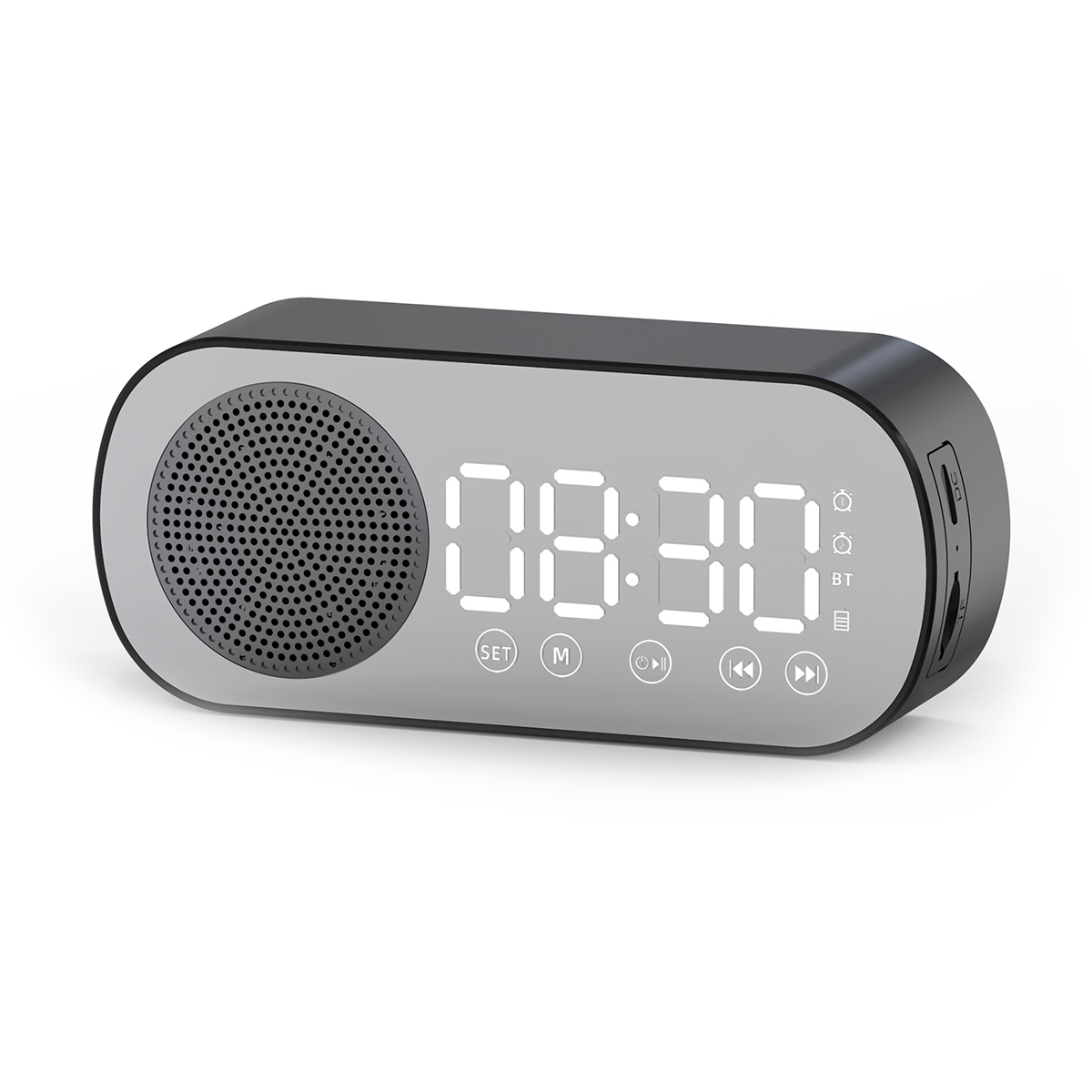 Mini Alarm Clock Bluetooth Speaker