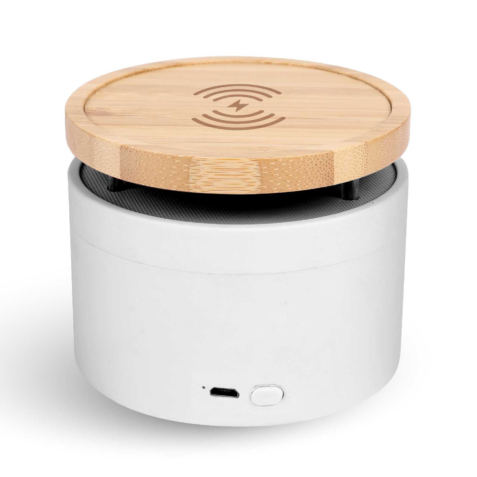 Bamboo Wireless Charger Bluetooth Speaker 