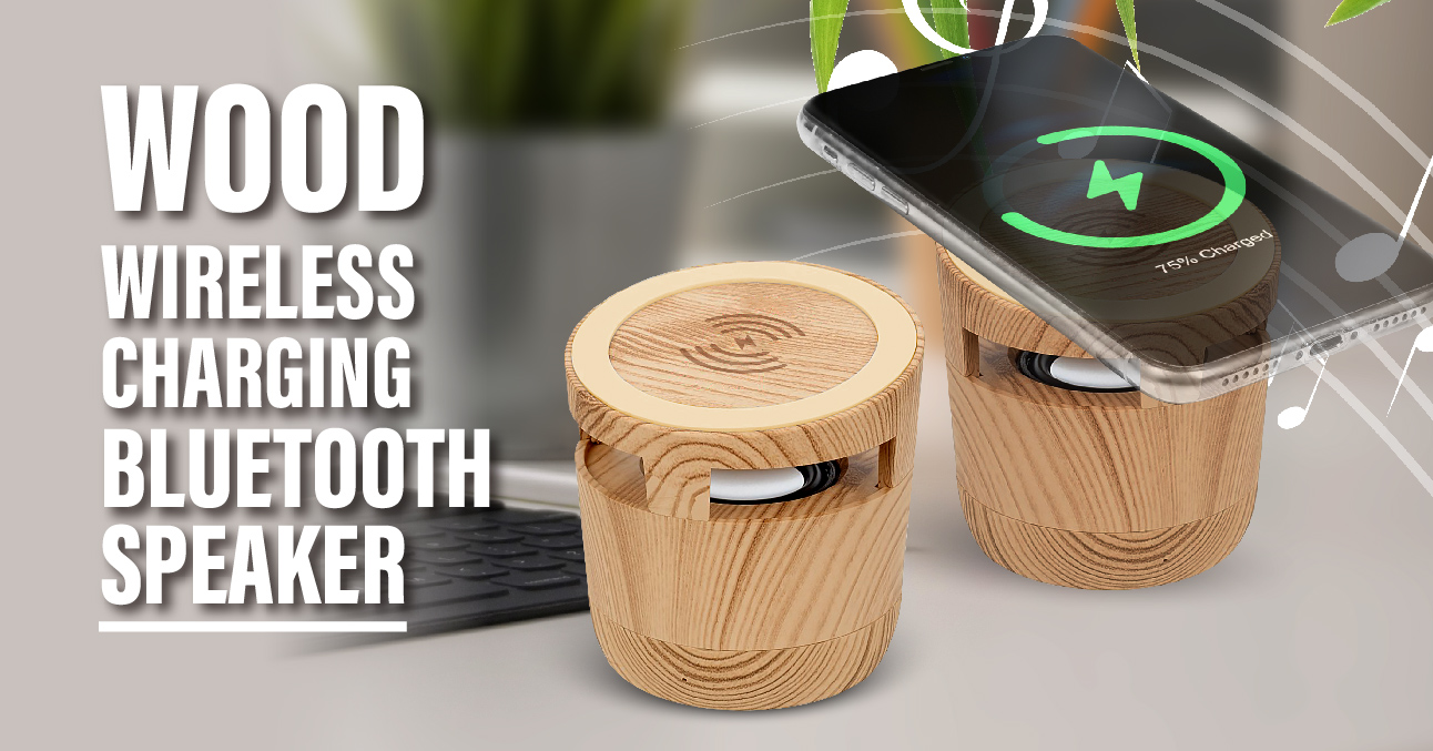 Bamboo Wireless Charger Bluetooth Speaker