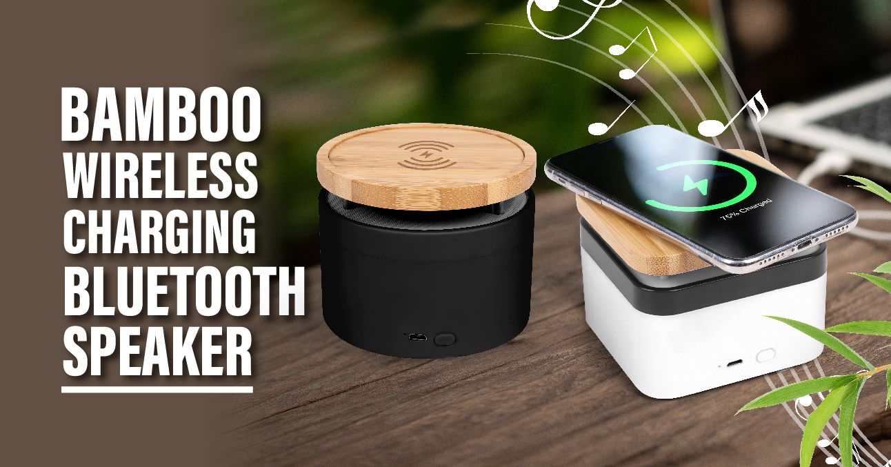 Bamboo Wireless Charger Bluetooth Speaker