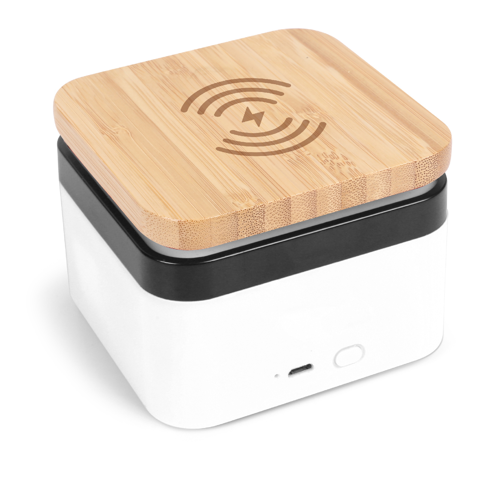 Bamboo Wireless Charger Bluetooth Speaker 