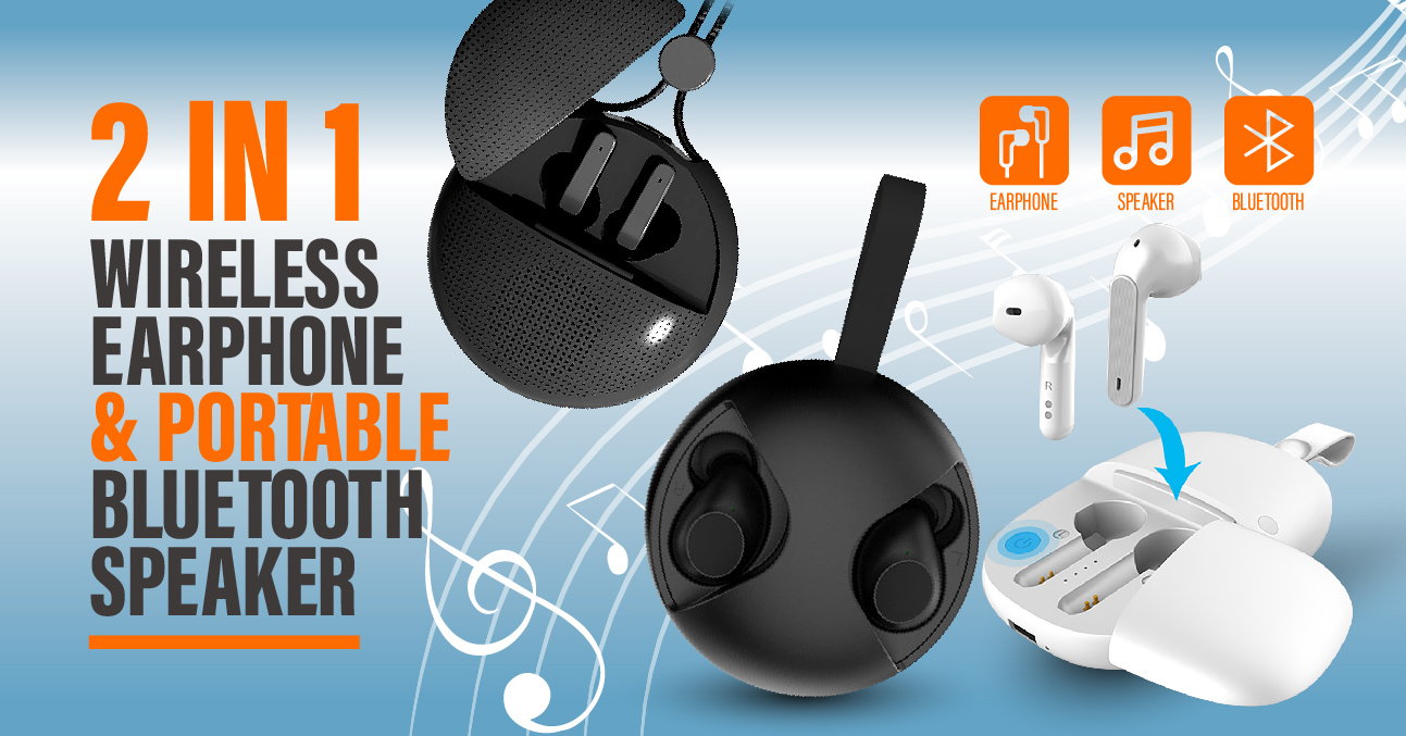 2 In 1 Wireless Earphone & Speaker