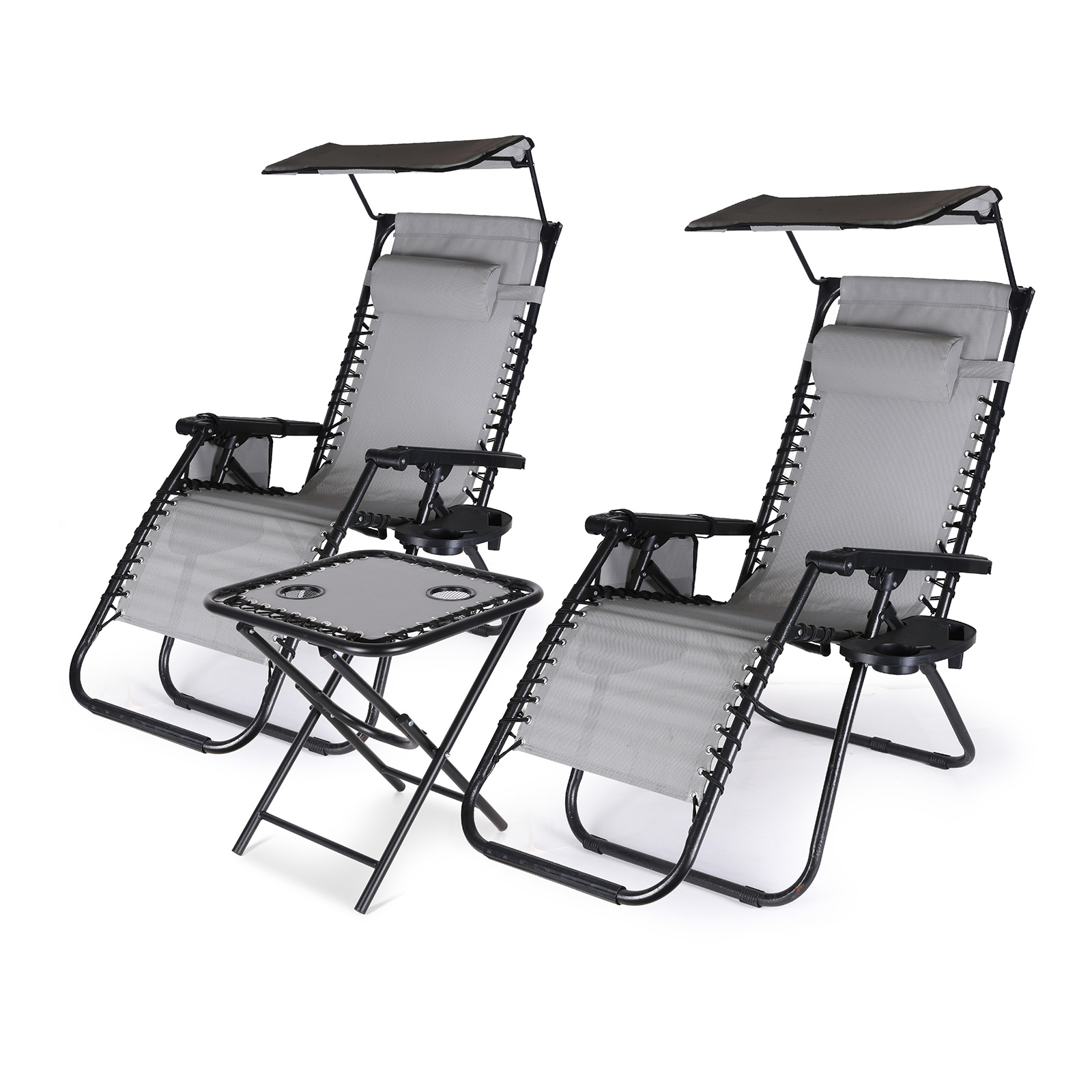 Outdoor Adjustable Folding Reclining Lounge Chair 