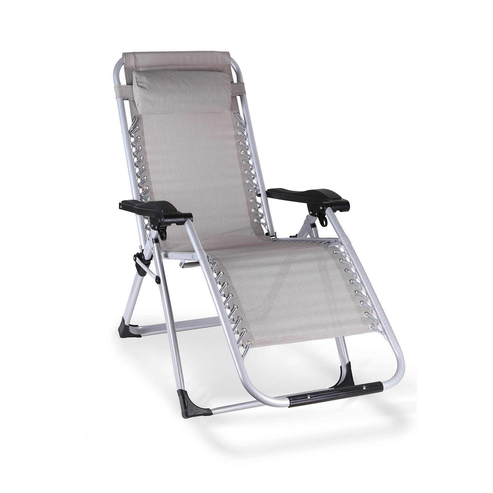 Outdoor Adjustable Folding Reclining Lounge Chair 