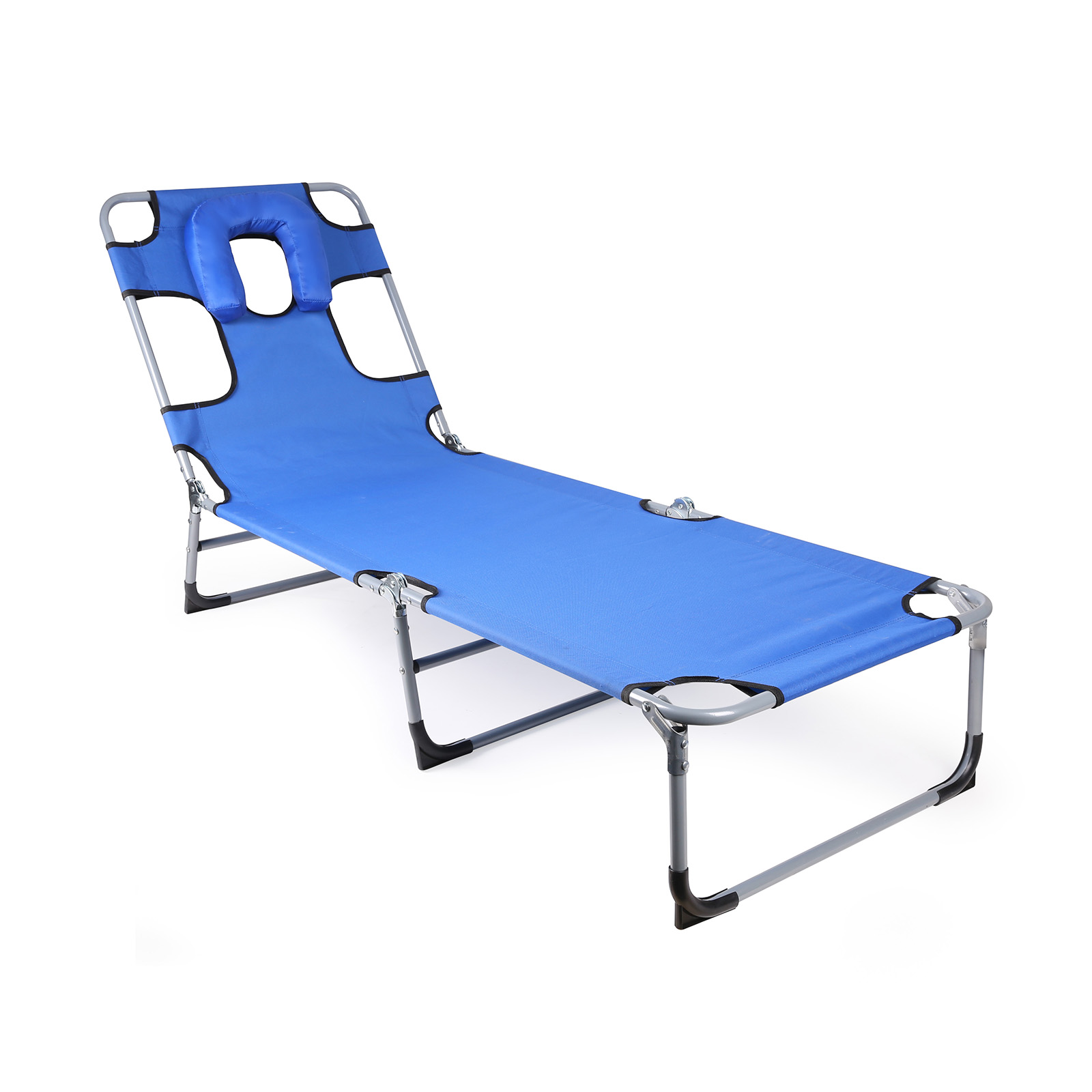 Outdoor Adjustable Folding Reclining Lounge Chair 