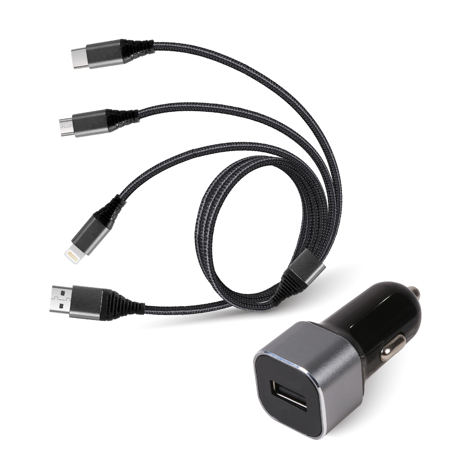 3 In 1 Cable & Car Charger Combo