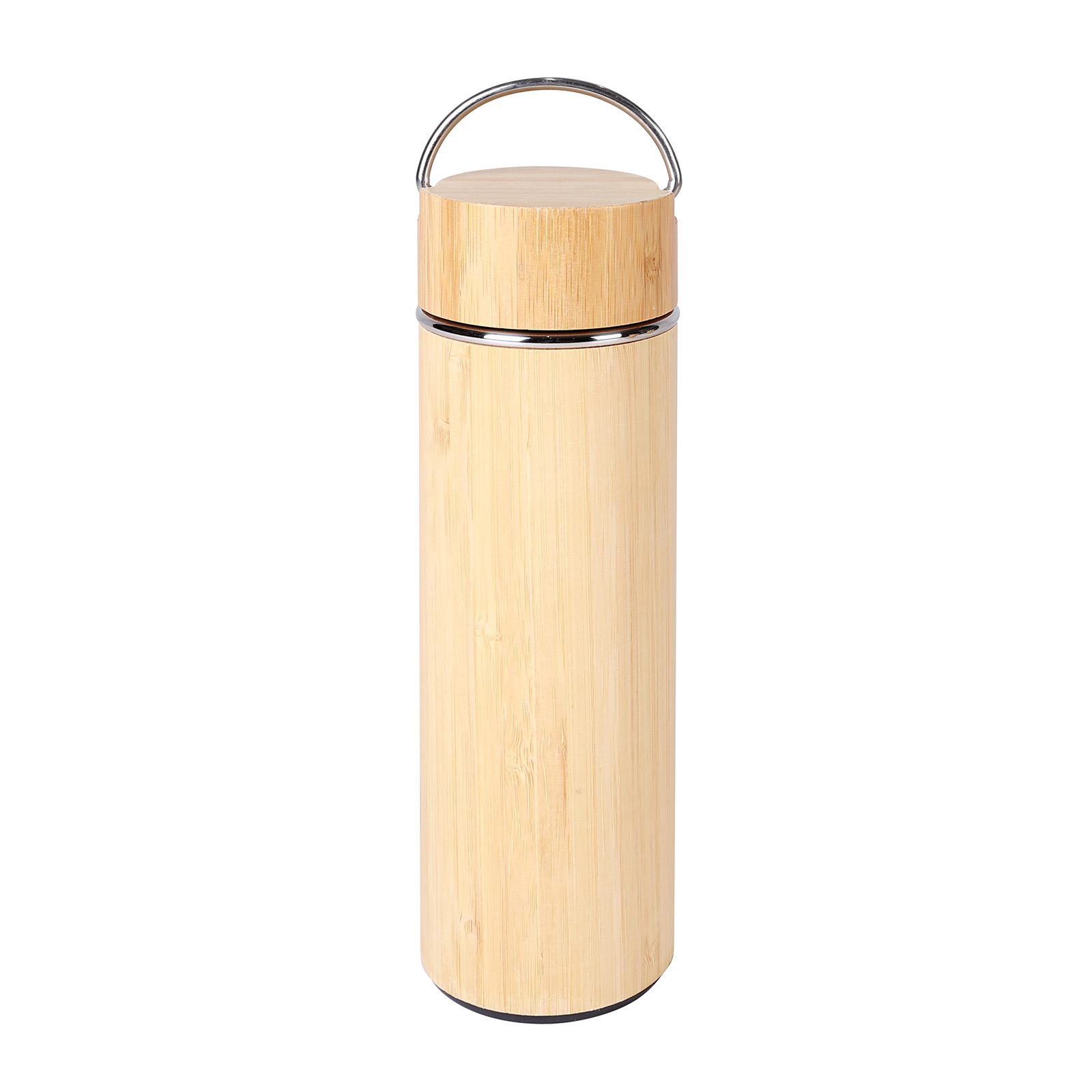 Bamboo Vacuum Cup with Handle & Removeable Strainer