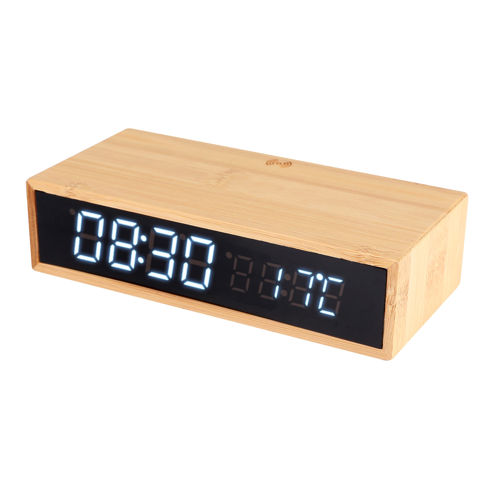 Bamboo Wireless Charger Clock