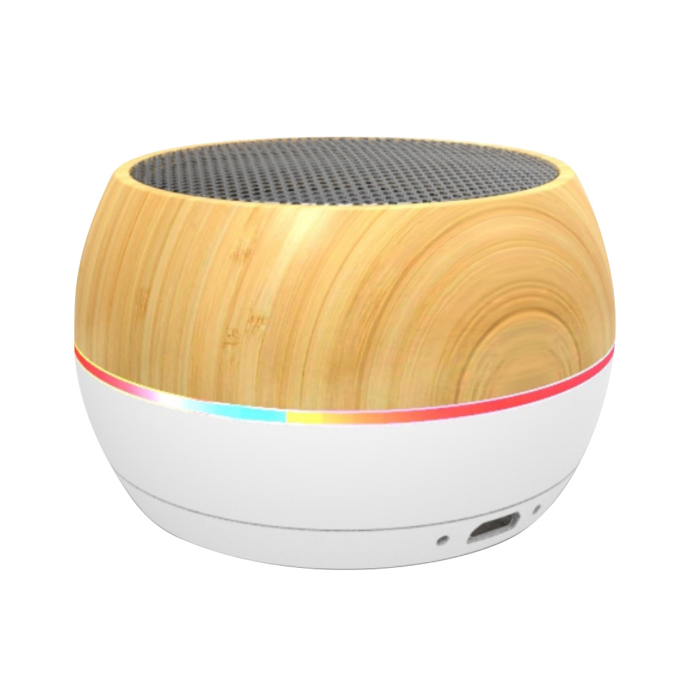 Bamboo Grain Luminous Color Light Bluetooth Speaker