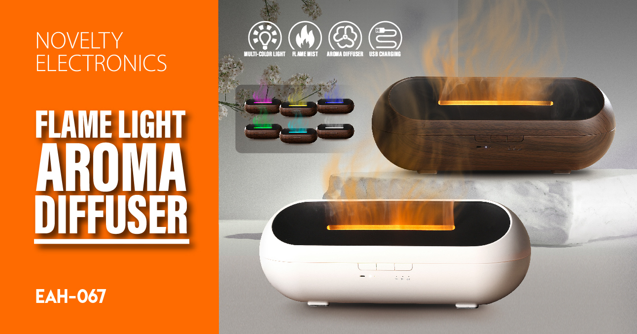 Wood Grain Flame Light Aroma Diffuser