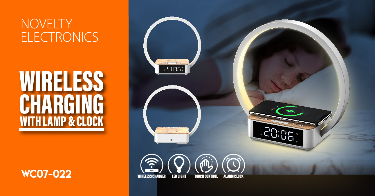 Wireless Charging with Lamp & Clock