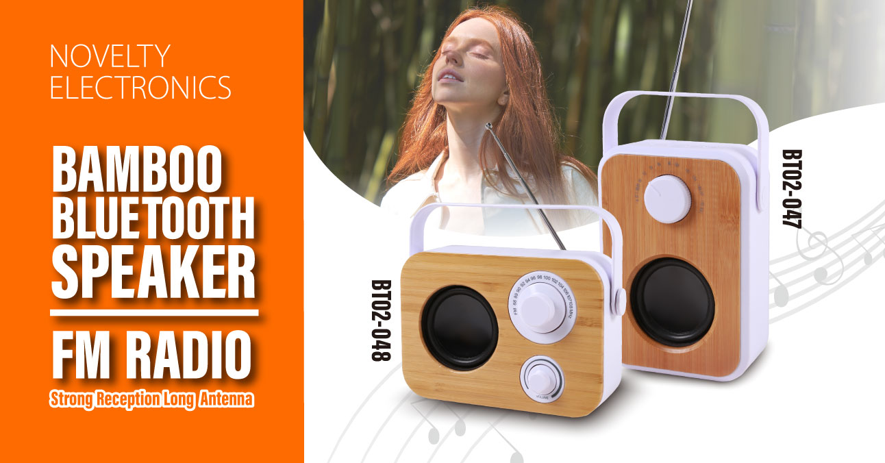 Portable Bamboo Bluetooth Speaker & Radio