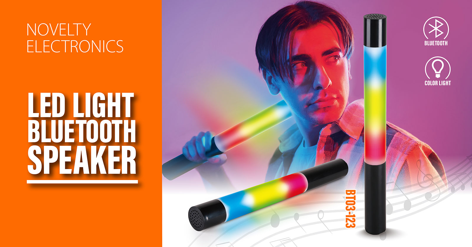 Handheld Light Wand Stick Bluetooth Speaker