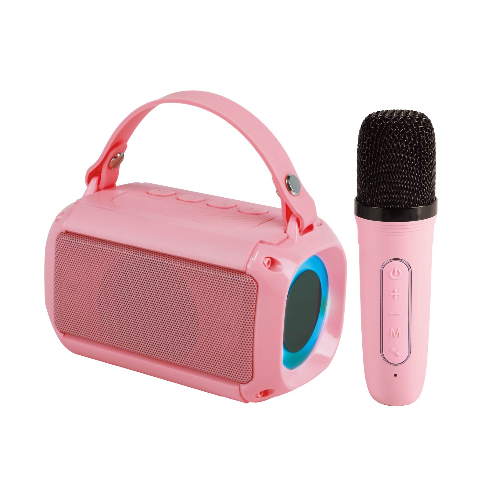 Portable Karaoke Led Light Bluetooth Speaker with Wireless Microphone