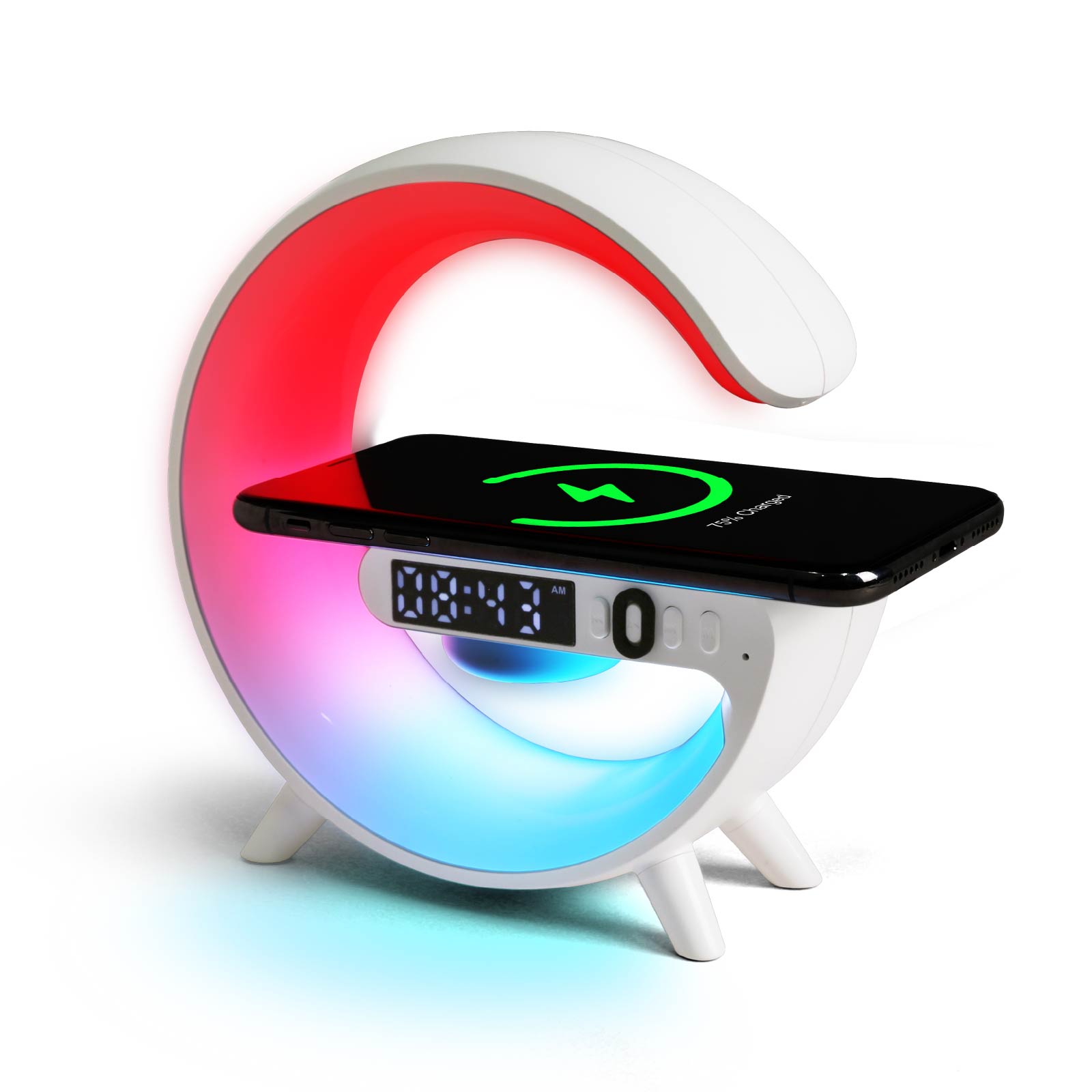 Led Light Wireless Charger Bluetooth Speaker & Alarm Clock