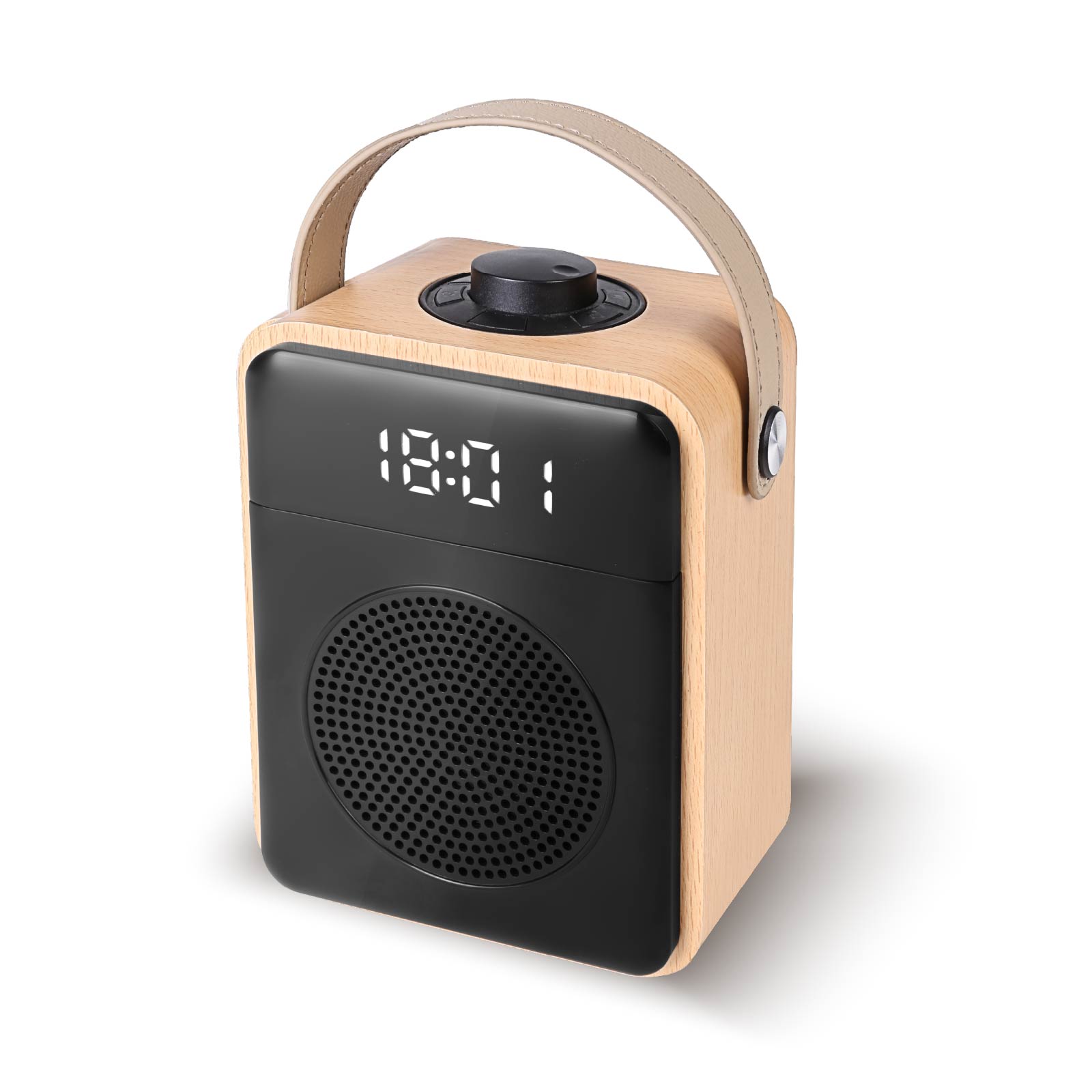 Portable Wooden Bluetooth Speaker & Radio, Alarm Clock