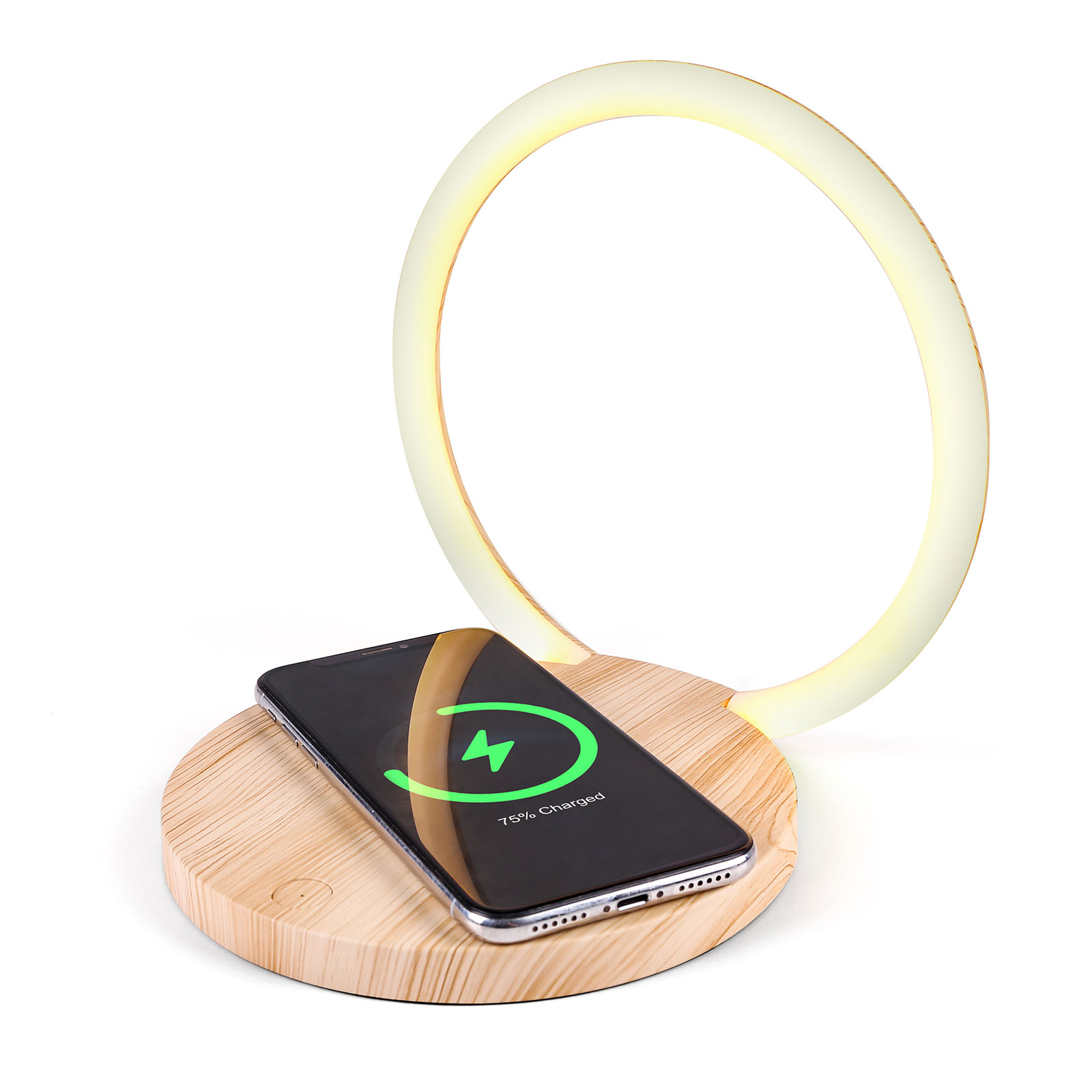 Wood Grain Foldable Wireless Charging Lamp