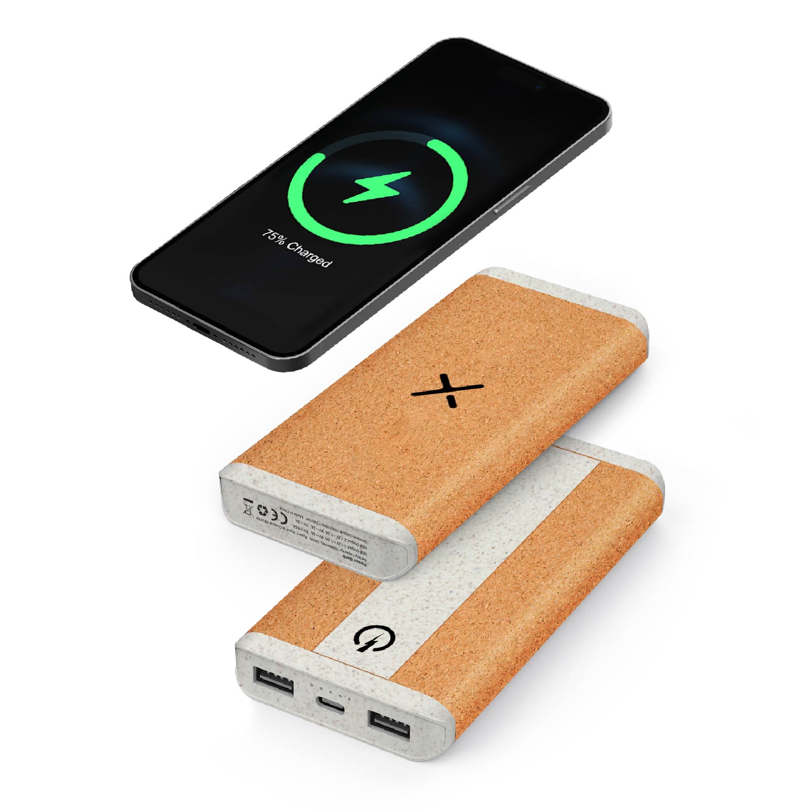 Wheat Straw & Cork Wireless Charging Bank