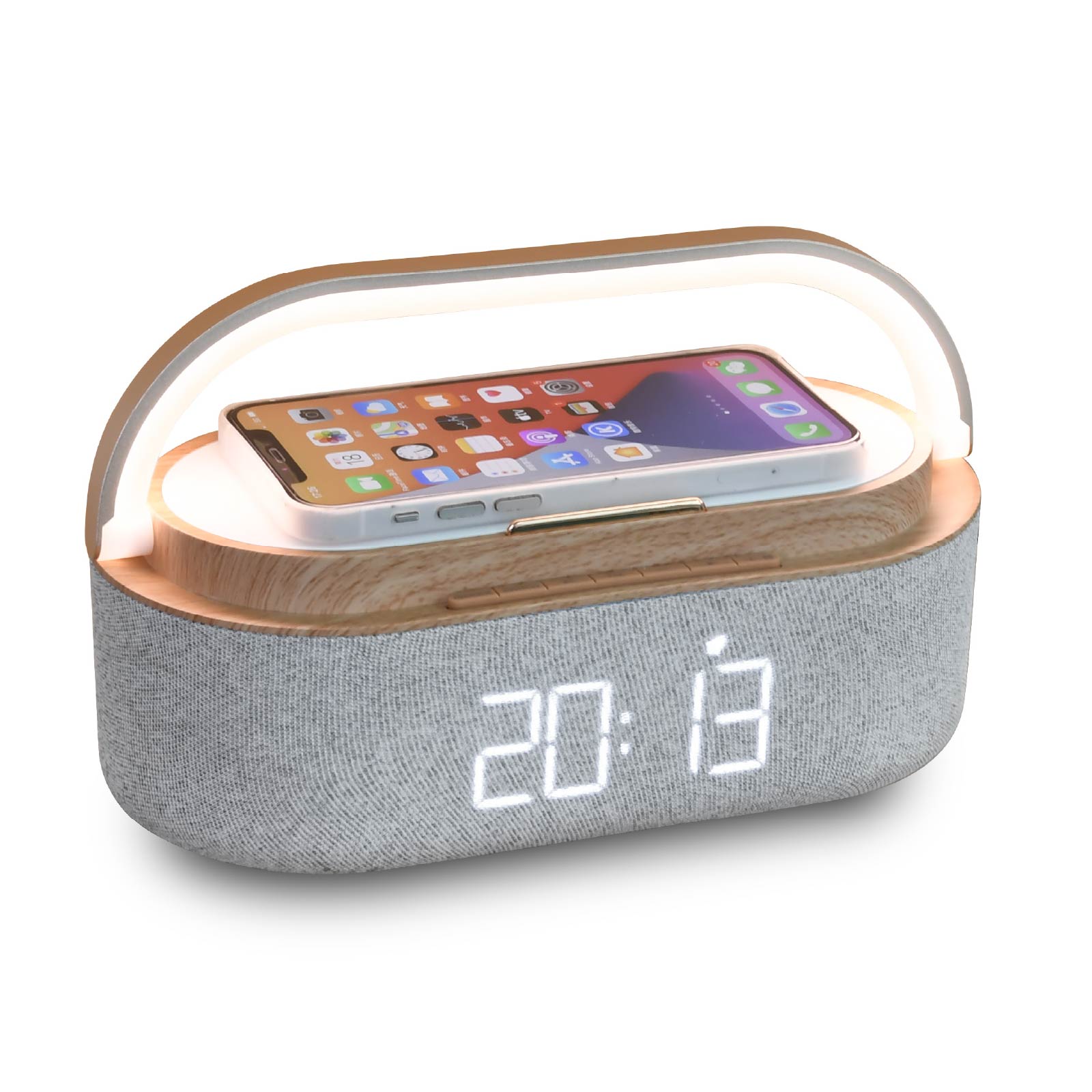 4 In 1 Wireless Charging Speaker with Lamp & Clock 