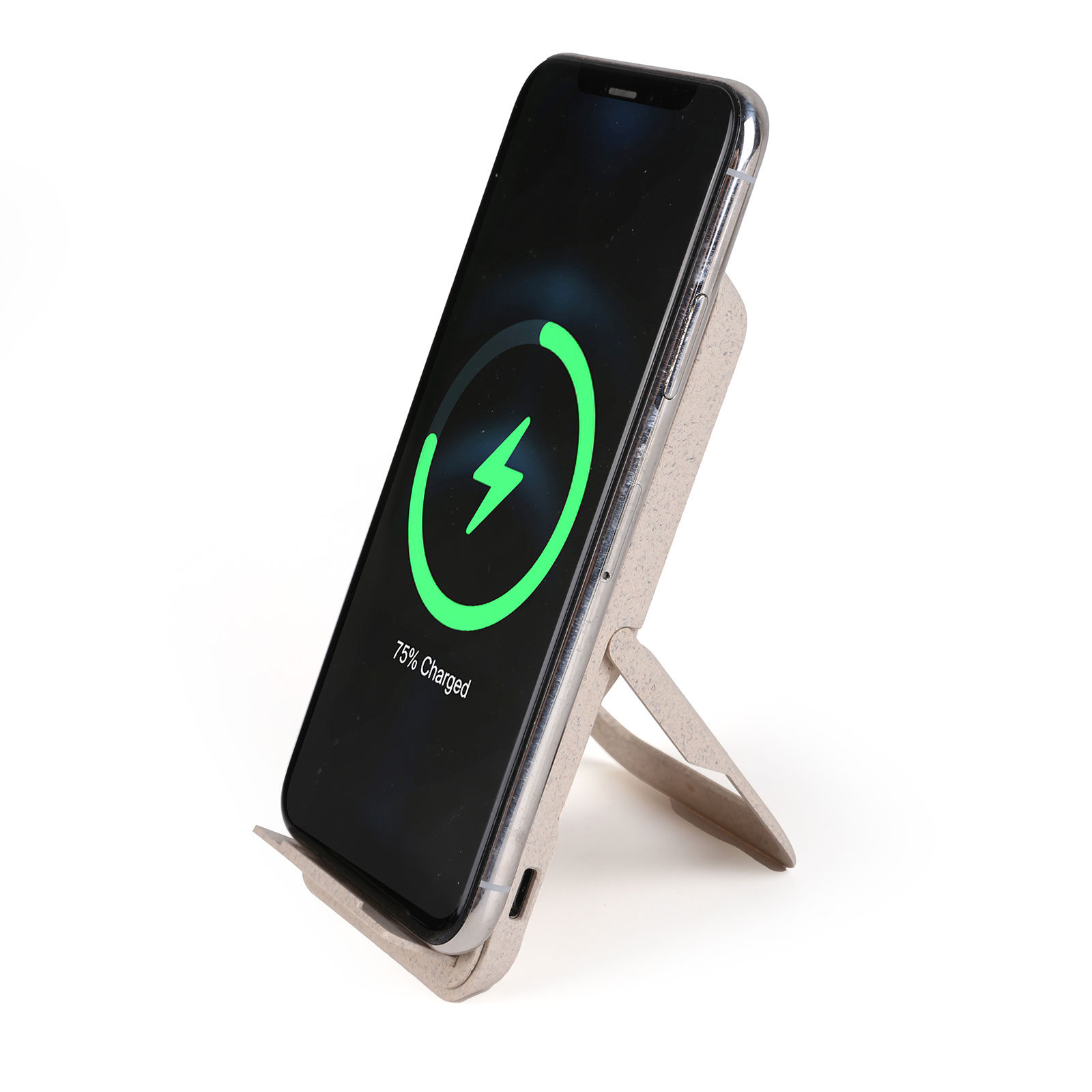 Wheat Straw & Bamboo Foldable Wireless Charging Phone Stand