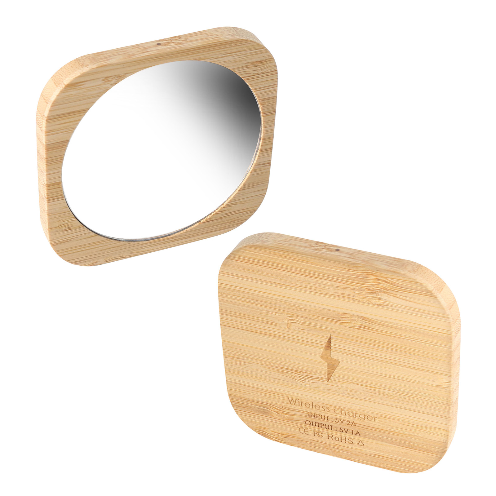 Bamboo&Mirror Wireless Charging Pad