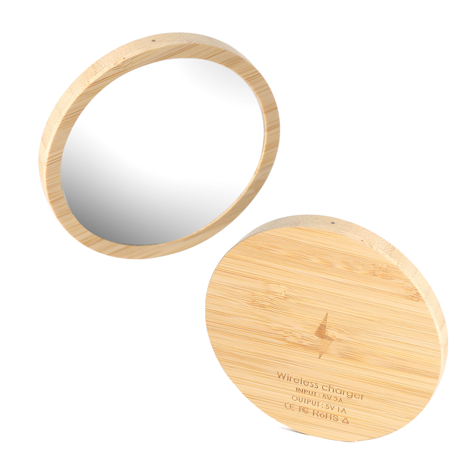 Bamboo&Mirror Wireless Charging Pad