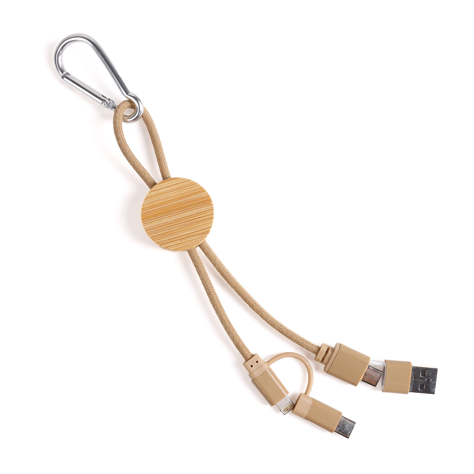 Bamboo 4-in-1 Keychain Cable