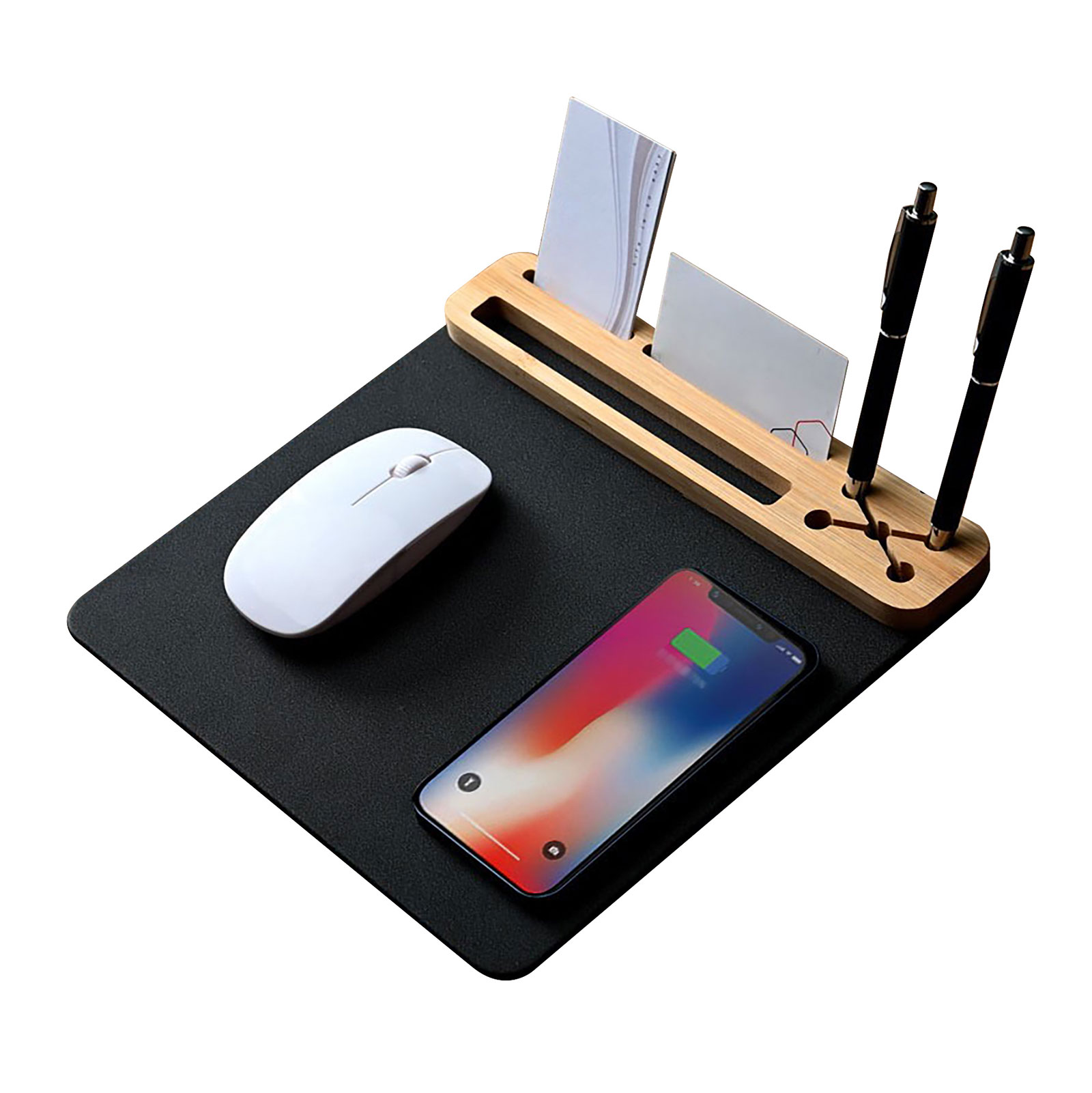 Bamboo wireless charging mouse pad