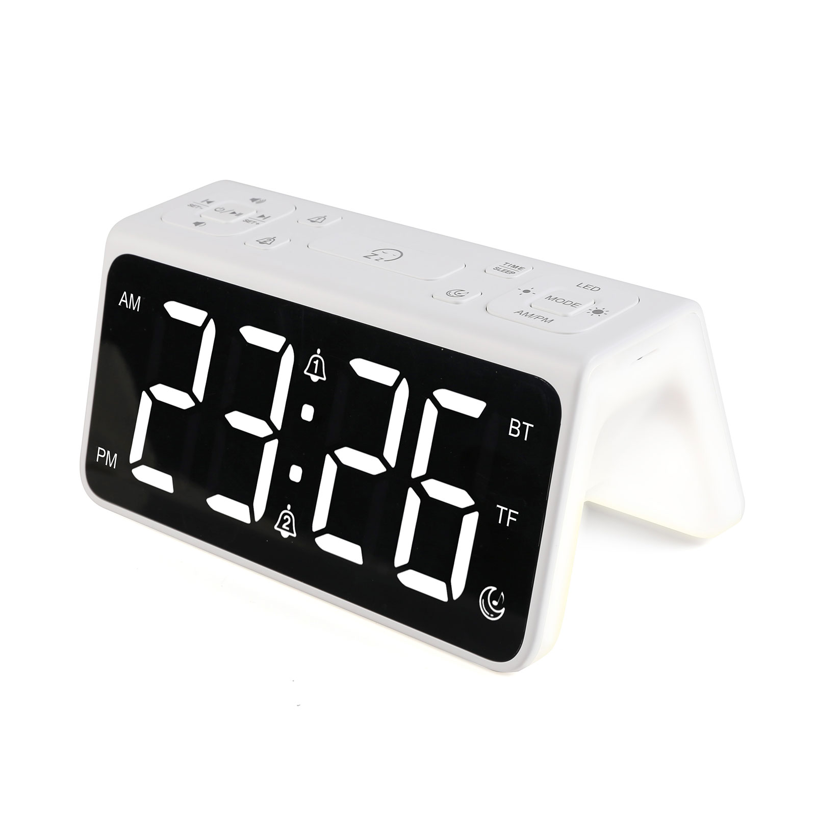 Digital Display Alarm Clock & Wireless Speaker & Night Light