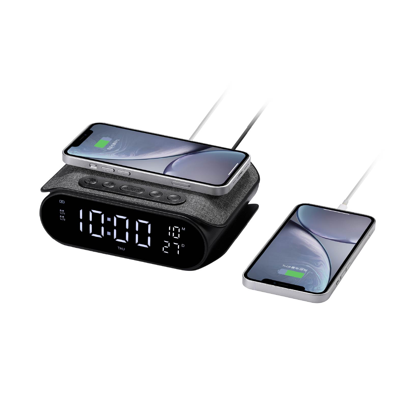 Wireless Charger Lamp & Alarm Clock & RGB Light