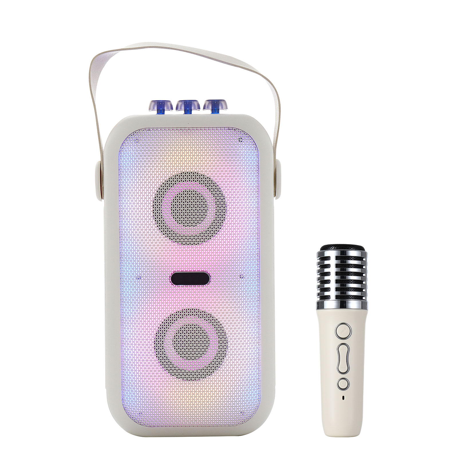 Portable Karaoke Led Light Bluetooth Speaker with Wireless Microphone