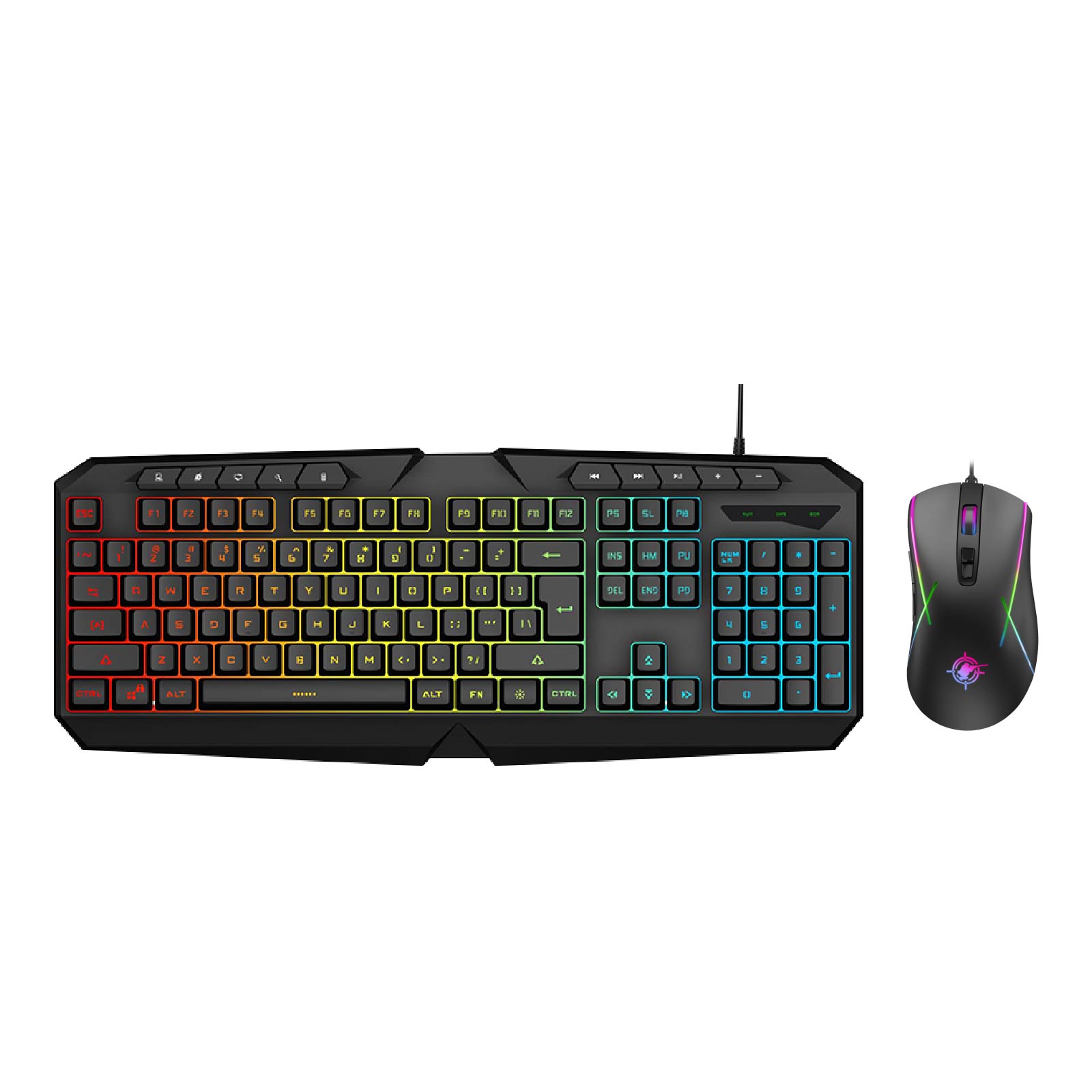 Wired 104-Key RGB Backlit Light Keyborad & 7D Mouse Combo